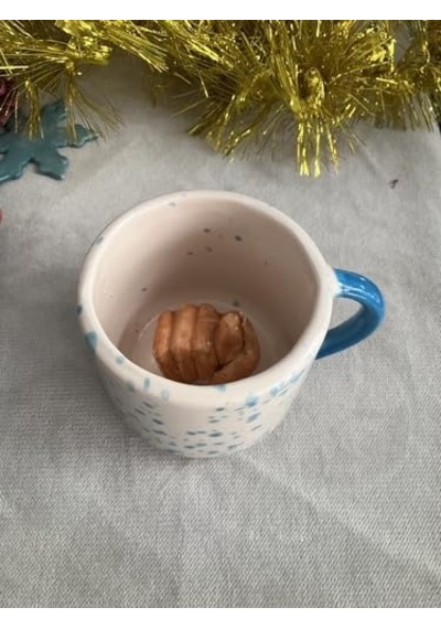Nahl Kupa, El Yapımı Seramik Kupa, Düğün, Doğum Günü, Bebek Mevlidi, Ev Açılışı Hediyesi Açık Ahşap