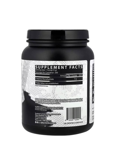 Nutrex Research Creatine Monohydrate Unflavored 1000 G - 200 Servis - Kreatin Takviyesi Aromasız