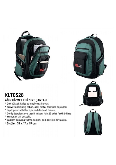 Klpro KLTCS28 Ağır Hizmet Tipi Sırt Çantası Klpro KLTCS28 Ağır Hizmet Tipi Sırt Çantası