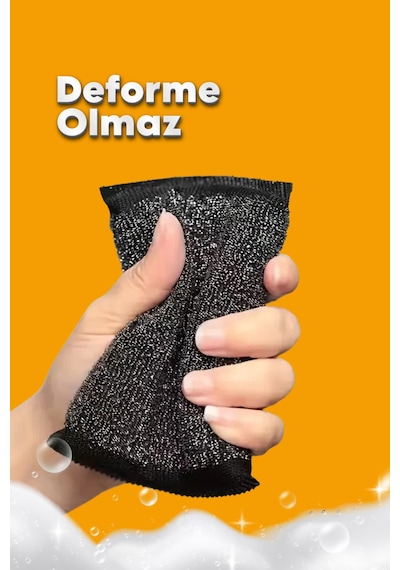 Grimorlife 2 Adet Sihirli Inox Tel Bulaşık Süngeri Paslanmaz Çelik, Yağ Ve Kir Sökücü Sünger