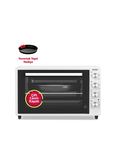 Simfer 7032 Beyaz 70 LT Turbo Fan Mini / Midi Fırın - 4 Fonksiyon, Yoğurt Yapma & Buz Çözme Özellikli