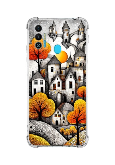 Printify Tecno Spark 7 İle Uyumlu Düşlerin Dansı Serisi Göçebe Şatolar Tasarımlı Uv Baskılı Köşe Korumalı Antişok Kılıf Şeffaf
