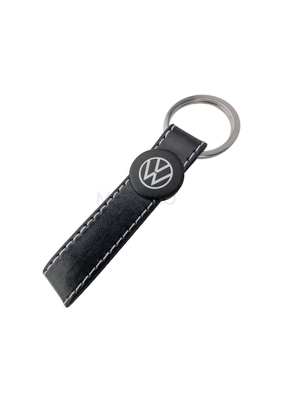 Yüksek Kaliteli Volkswagen Logolu Siyah Deri Şık Hediyelik Araç Anahtarlığı