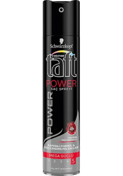 Taft Power Kafein İçeren 48 Saat Etkili Mega Güçlü Saç Spreyi 250 ML