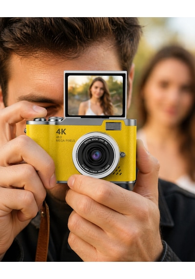 Lk007 Fotoğraf Makinesi Sarı Siyah