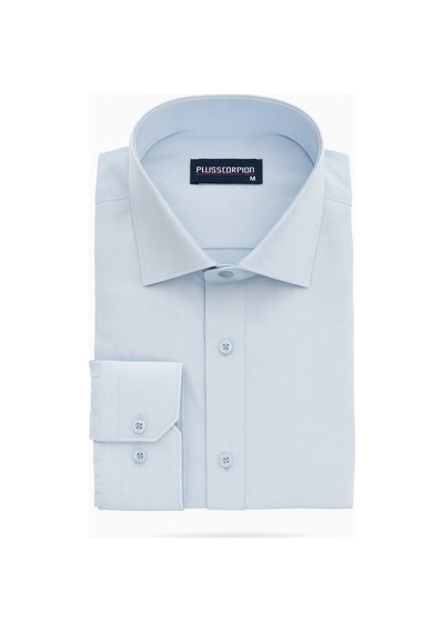 Erkek Beyaz/mavi Slim Fit Gömlek Plus Scorpion, Ofis & Günlük Şık Kombin, Ütü Gerektirmeyen Mavi