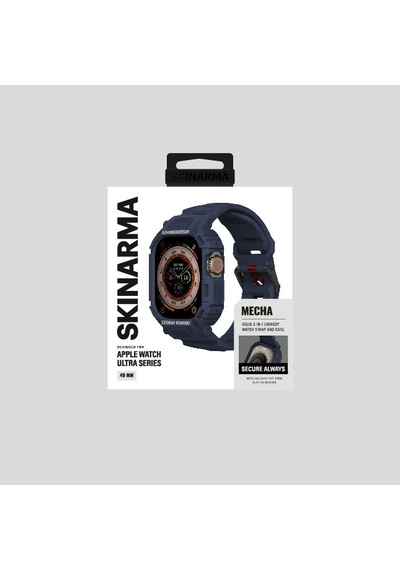 Watch Ultra 49mm Uyumlu 2in1 Tpu Kasa Koruyuculu Silikon Kordon Skinarma Mecha Lacivert