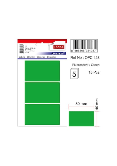 Tanex Etiket Ofc-123 Yeşil 10 Lu 40x80 - 2 Adet