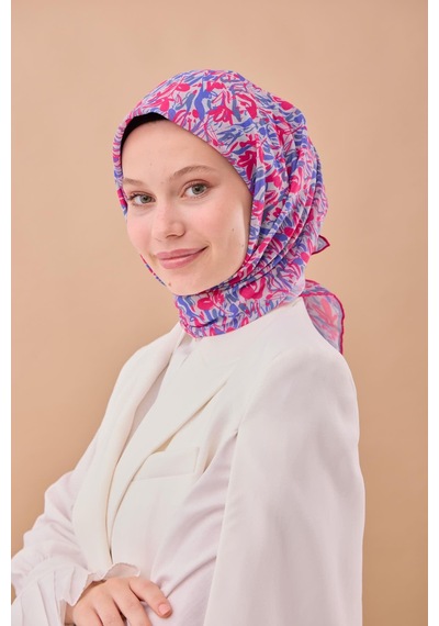 Silk Home Soft Eşarp 73091-06 Ekru, Çelik Mavi, Pembe, Mor