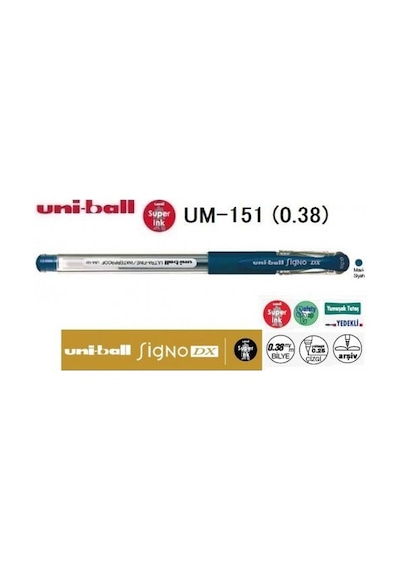 Uni-Ball UM-151 0.38 Signo Jel Kalem Mavi - Siyah
