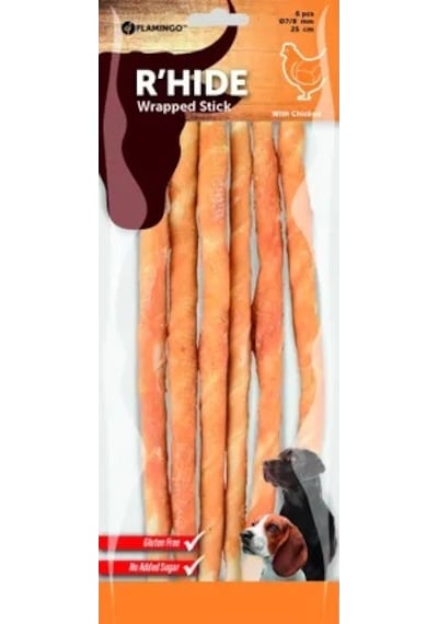 Flamingo Rhide Chicken Wrap Köpek Ödül Çubuğu 6'lı 25 CM
