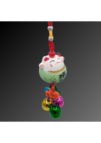 Feng Shui Maneki Neko Şans Kedisi Yeşil No.3