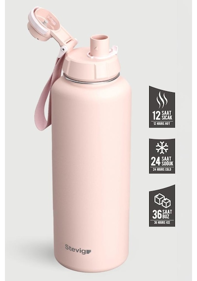 Stevig 1 Hand Leak-proof Sızdırmaz Çelik Termos 1500 Ml Icy Pink St-255 Pembe