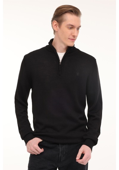 Lumberjack Pullover Half Zıp Siyah Erkek Kazak Siyah