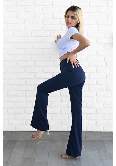 Koza Butik Kadın İspanyol Paça Toparlayıcı Pantolon 6213-23 001