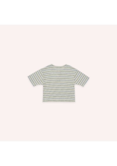 Panço Erkek Çocuk Çizglii T-shirt Ekru
