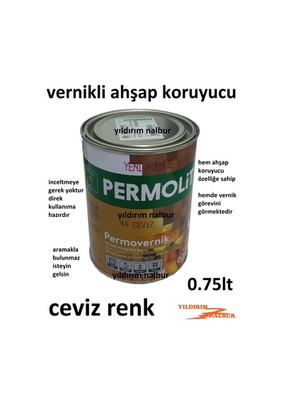 Vernikli Ahşap Koruyucu Ceviz Renk Vernik 0.75lt Vernikli Koruyuc