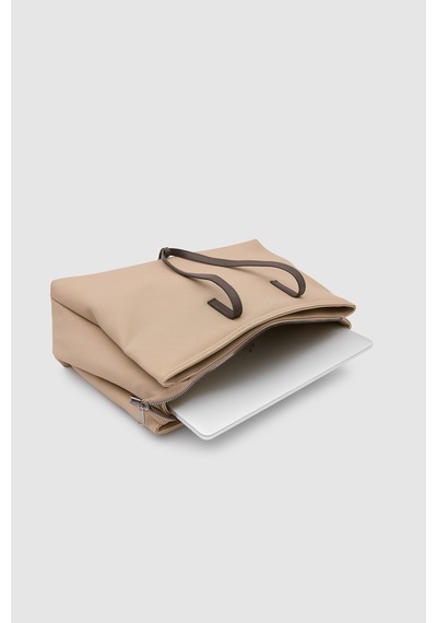 Shule Bags 15" Twill Dokulu Teknik Kumaş Laptop Çantası Sütlü Kahve
