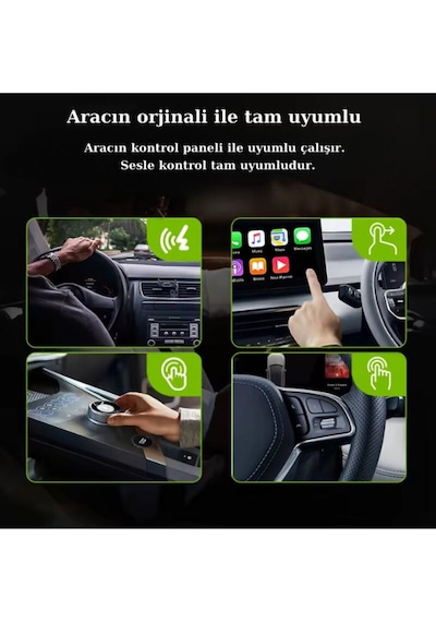 Mini Carplay 2in1 Araç Kiti Wireless/kablosuz Carplay Ve Android Auto Adaptörü Type-c ,usb