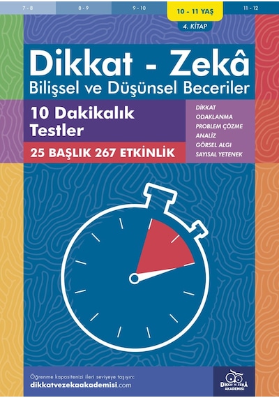 On Dakikalık Testler 10 - 11 Yaş - Bilişsel ve Düşünsel Beceril
