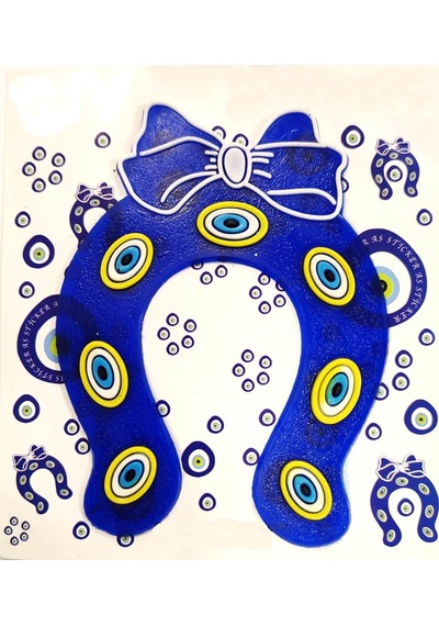 At Nalı Nazar Boncuğu Sticker 3D Çıkartma 11 x 8 cm Kabartmalı