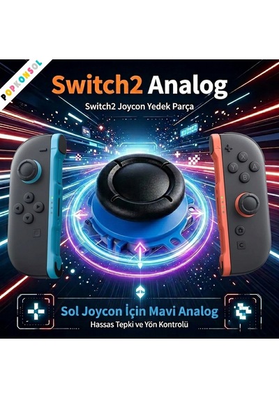 Nintendo Switch 2 Joy-con Sol Analog 3d Joystick Ns2 Tamir Yedek Parça Mavi