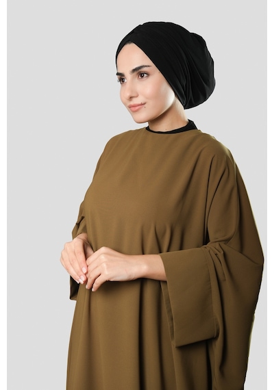 Hürrem Bone Siyah Drapeli Salaş Tesettür Bone Sandy Büzgülü 2315 01 Siyah