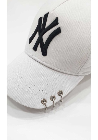 Suyutti Beyaz Unisex Ny New York Şapka Beyaz
