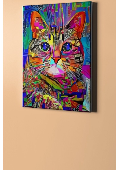 Webstyle Sayılarla Boyama Seti Kasnaklı Rengarenk Kedi 50 X 65 Cm