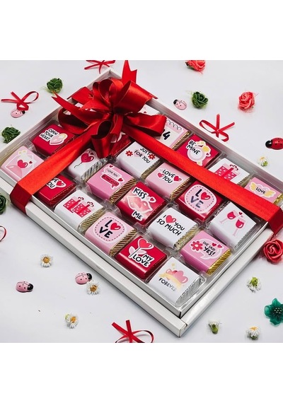 Nin Chocolate Sevgiliye Aşk Temalı Kare Çikolata 24'lü
