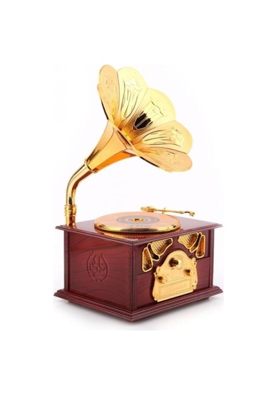 Phonograph Lik Müzik Kutusu Kahverengi