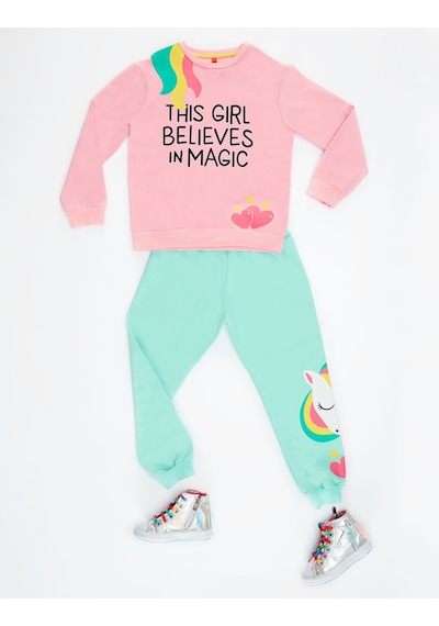 Denokids Girl Magic Kız Çocuk Eşofman Takım Renkli Çok Renkli