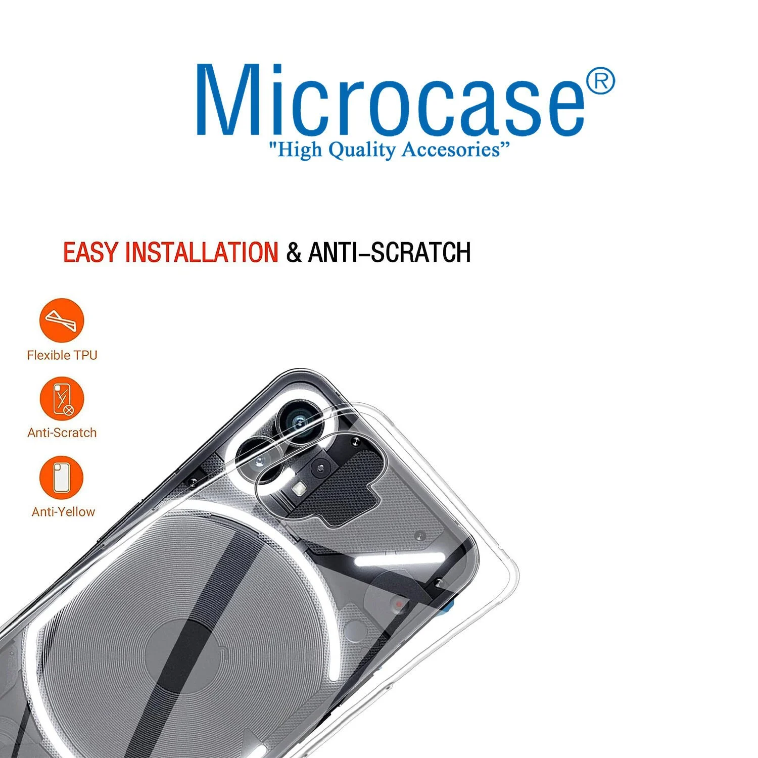 Microcase Nothing Phone 1 Slim Serisi Soft Tpu Silikon Kılıf - Şeffaf Al3324