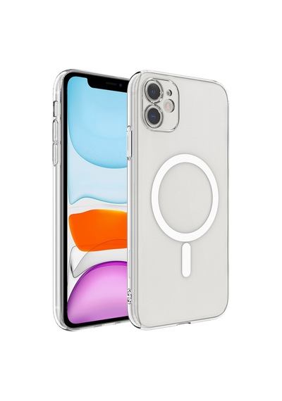 Apple Uyumlu iPhone 12 Kılıf Kablosuz Şarj Ve Magsafe Destekli Slimsafe Premium Sert Pc Silikon Kapak Şeffaf