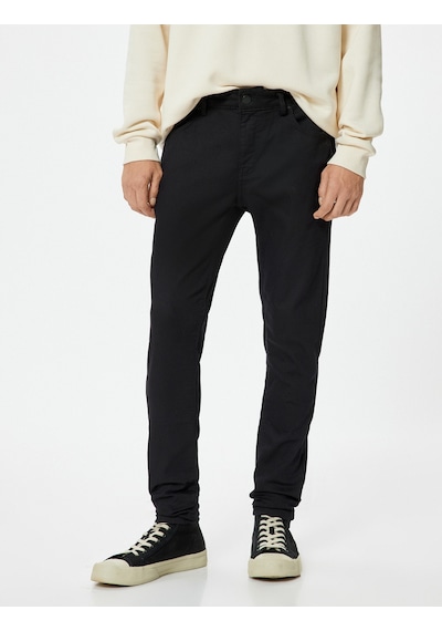 Koton Super Skinny Fit Kot Pantolon - Justin Jean Siyah 5wam40101nd Siyah
