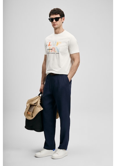 Lufian Sunny Modern Grafik T- Shirt Kırık Beyaz Kırık Beyaz 111020291100510