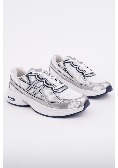 Muggo Hynex Kadın Kalın Taban Bağcıklı Günlük Sneaker Spor Ayakkabı Gri