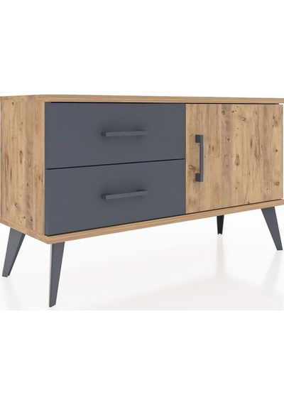 Arges Şifonyer Tek Raflı 2 Çekmeceli Tek Kapaklı 88x30x48 Çam-çam/antrasit Çam/antrasit Arges Şifonyer Tek Raflı 2 Çekmeceli Tek Kapaklı 88x30x48 Çam-çam/antrasit Çam/antrasit