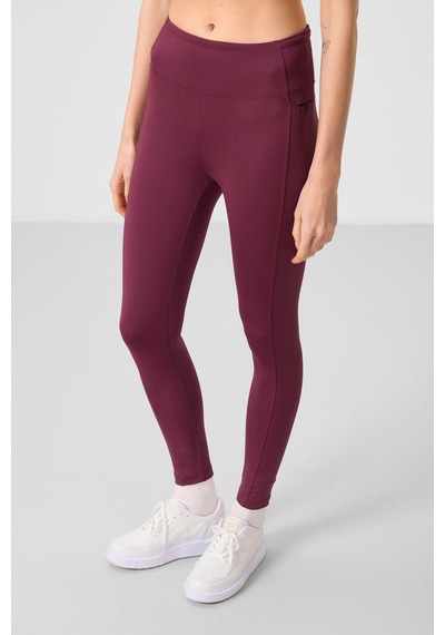 Tommylife Bordo Esnek Standart Fit Performans Kadın Tayt - 94667 Bordo