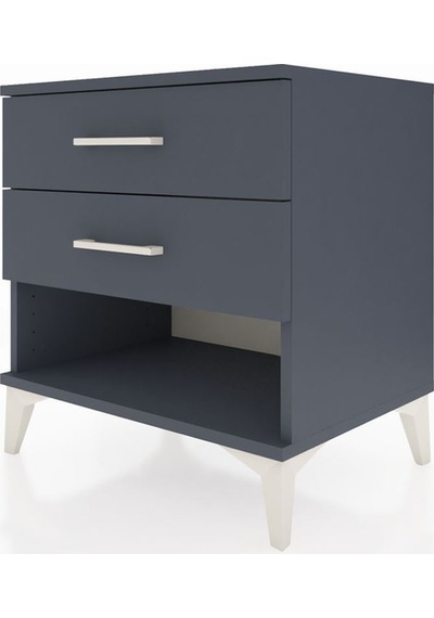 Hyperion Komodin 2 Çekmeceli 60x44x64 Antrasit-antrasit Antrasit