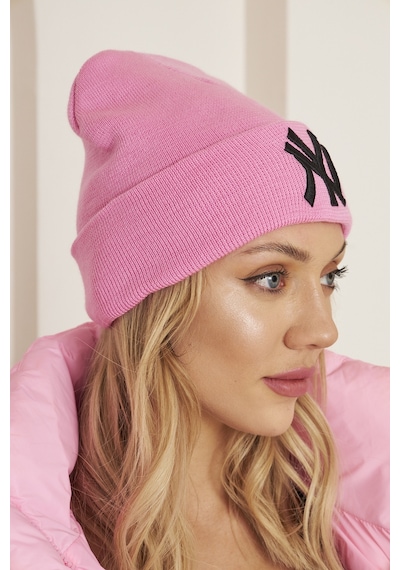 Eke Tekstil Pembe Unısex Ny Nakış Detaylı Yumuşak Dokulu Triko Bere Pembe
