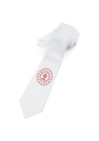 Baskıbazar Since Kültür Bakanlığı Logosu Baskılı Saten Lüks Kıravat Baskıbazar Beyaz