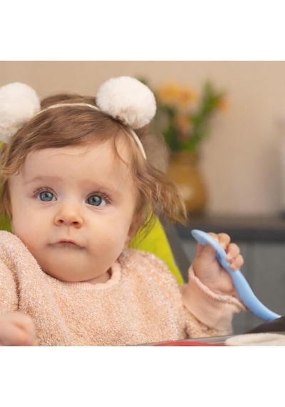 Mamajoo Ergonomik Beslenme Kaşık & Çatal Seti Mavi, 6 Ay+ İkili