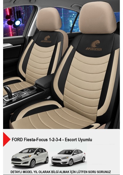 Naz Oto Panther Serisi Keten Kumaş Oto Koltuk Kılıfı Ford Focus-fiesta-escorta Uyumlu