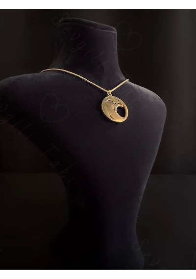 Şahin Başlı Gold Çelik Kolye Horus Serisi Gold