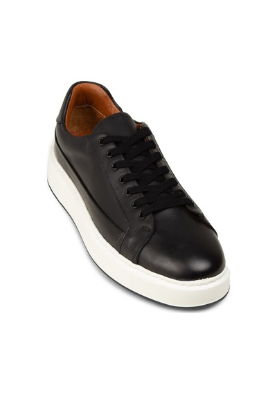 Deery Erkek Siyah Hakiki Deri Sneaker Ayakkabı - E4482msyhc01