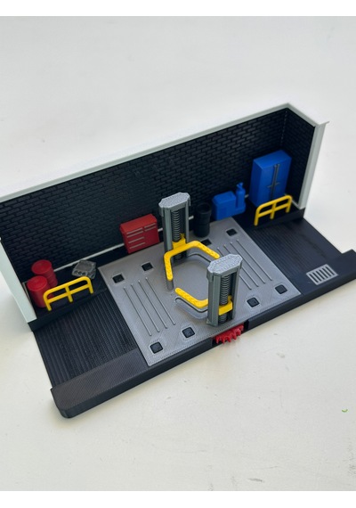 3d Baskı 1/64 Ölçekli Tamirhane Bina Tasarımlı Diorama Araç Sergileme Garajı