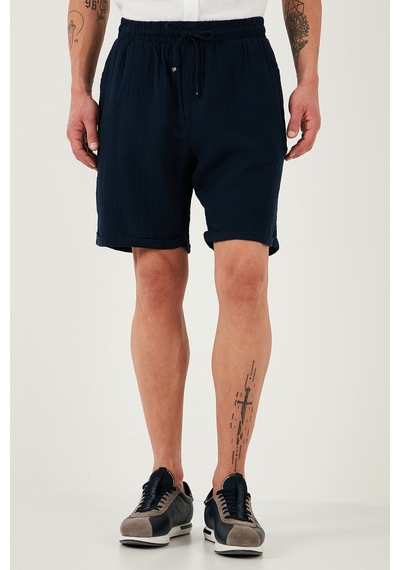 Buratti % 100 Pamuk Regular Fit Normal Bel Müslin Erkek Short Cf25S657802 Lacivert
