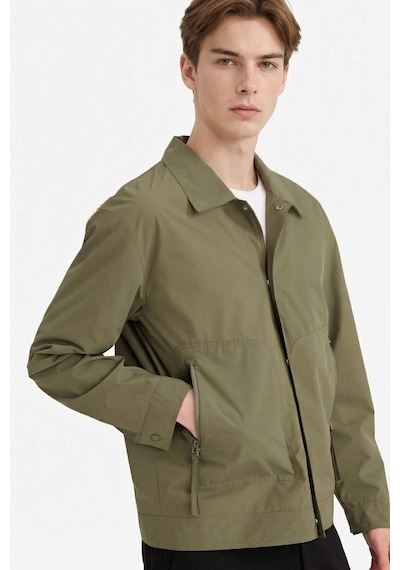 Defacto Regular Fıt Polo Yaka Su Geçirmez Mont F8481ax26spkh82 Haki-kh82