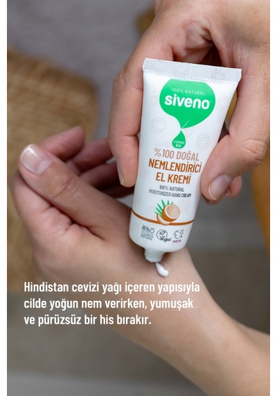 Siveno %100 Doğal El ve Vücut Kremi Hindistan Cevizi Avokado Yoğun Nemlendirici Onarıcı Vegan 50 ML